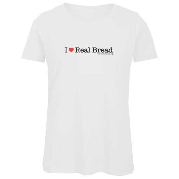 I ❤ Real Bread - Womens White Organic T-Shirt Thumbnail